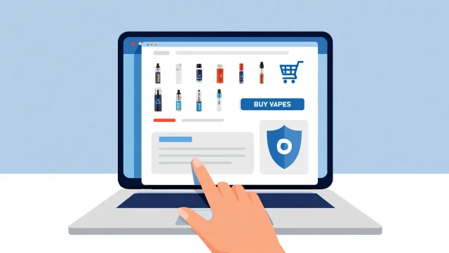 Illustration of a secure online transaction for vapes
